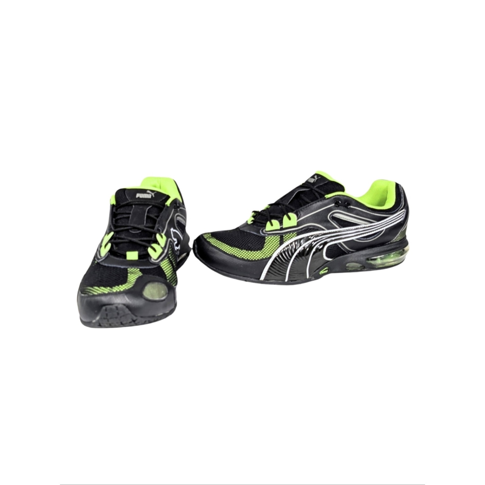 Puma Cell Sorai Men's 12 Black Neon Green Lace Up Running Gym Shoes